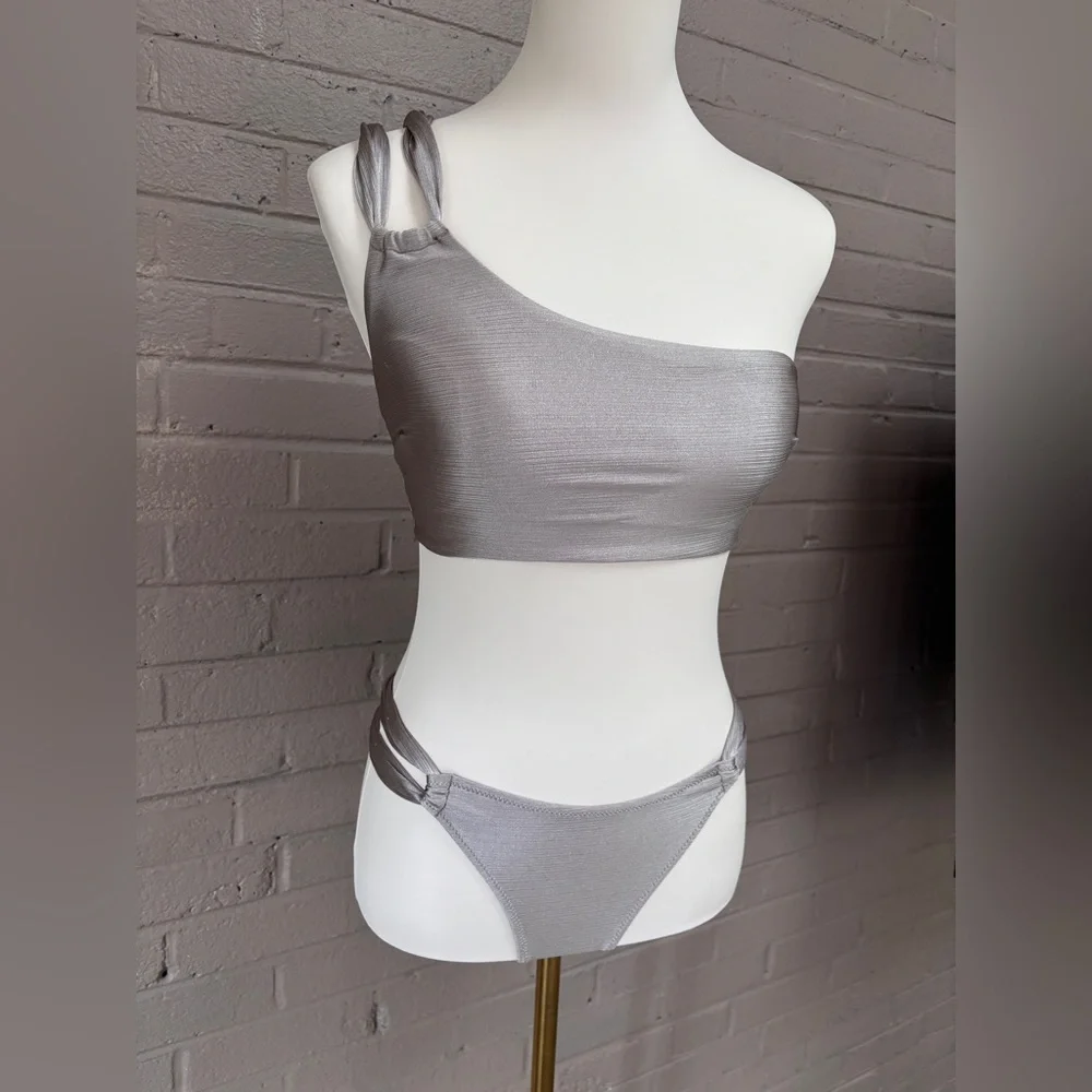 H&M pewter silver bikini 6 -Small